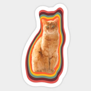 tabby cat painting Sticker